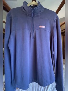 Vineyard Vines Shep Shirt 1/4 Zip Pullover Navy Blue Size L